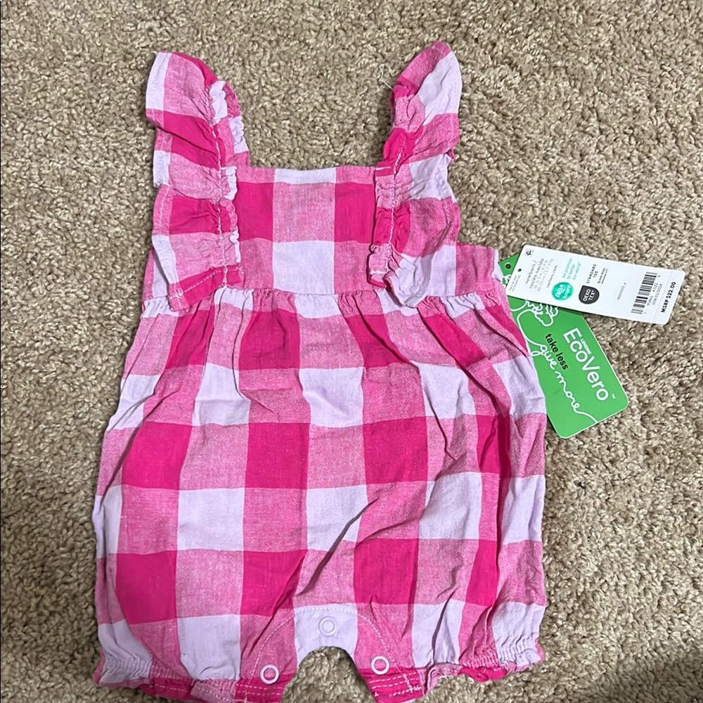 Carter's Pink and Purple Checkered Romper